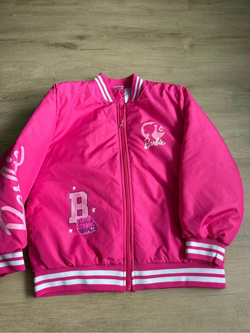 Barbie Girls Bomber Jacket SZ 10/12 Girl Power